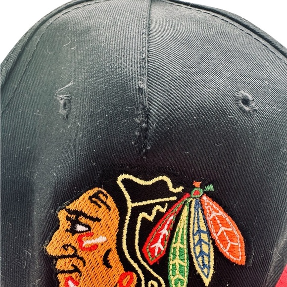 VTG '90s A.J.M. Chicago Blackhawks NHL Snapback Hat Cap - Picture 6 of 8